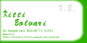 kitti bolvari business card